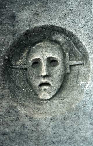 Tragedy mask detail