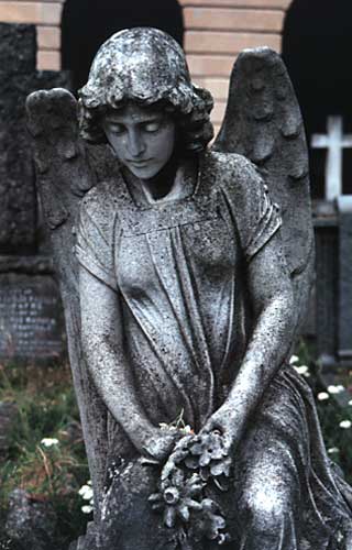 angel with flowers