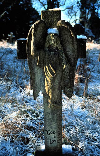 angel with snow halo