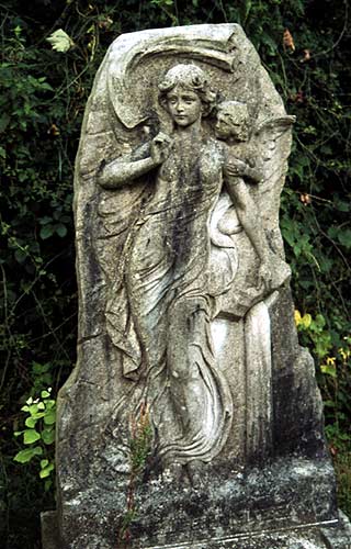 cherub over girl shoulder